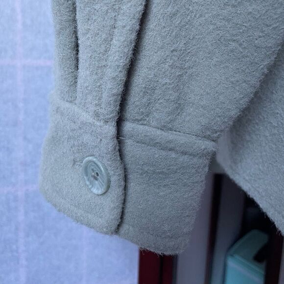 Rachel Zoe Light Sage Green Button Down Collared Fleece Teddy (Size: 1X) - Picture 9 of 9